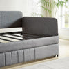 Twin Daybed With Trundle CharcoalGray Uphol stered Finish-4