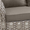 5-Piece Outdoor Patio Set, Gray Wicker Swivel Rockers