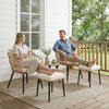 5-Piece Patio Conversation Set with Cushioned Chairs & Ottoman
