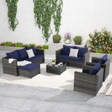 Outdoor Patio Seating Set 6-piece set with Cushions for Patio, Garden