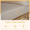 7-Piece Wicker Patio Set with Water-Resistant Beige Cushions