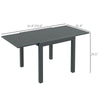 Expandable Patio Table, Outdoor Dining Table for 4-6 with Aluminum Frame for Garden, Lawn, Balcony Terrace, Gray