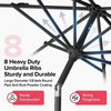 10 Ft Solar LED Patio Umbrella, Red