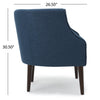 Navy Blue Tufted Club Chair with Birch Legs