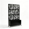 Leaf Pattern Metal Privacy Screen with Built-In Planter Box