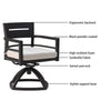 Bellmore Swivel Rocker in Ember Black, Set of 2
