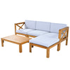 5-Piece Outdoor Sectional Sofa Set Solid Acacia Wood Beige with