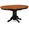 Wooden Oval Kitchen Table Black Finish With Cherry Top-1
