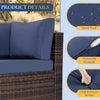 7-Piece Wicker Rattan Sectional Sofa Set with Glass Table