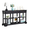Retro Console Table with 3 Drawers and Open Shelves, Black