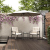 Three-Piece Patio Bistro Set with Rocking Chairs and Cushions, Beige