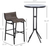 3-Piece Bar-Height Outdoor Bistro Set for 2 with Tan Chairs