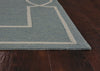 5inches x 7inches Spa Coastal Bordered Indoor Outdoor Area Rug