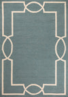 5inches x 7inches Spa Coastal Bordered Indoor Outdoor Area Rug