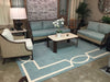 5inches x 7inches Spa Coastal Bordered Indoor Outdoor Area Rug