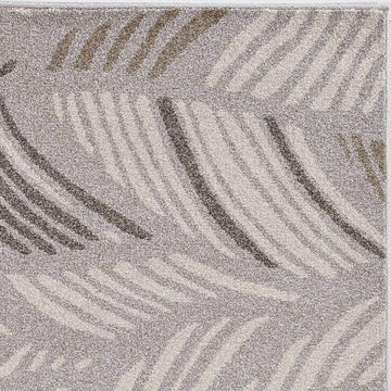 7inches x 9inches Grey Feather Pattern Indoor Outdoor Area Rug