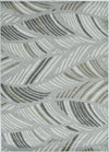 7inches x 11inches Grey Feather Pattern Indoor Outdoor Area Rug