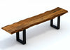 63inches Live Edge Acacia Wood Bench with Black Metal Legs