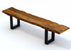 63inches Live Edge Acacia Wood Bench with Black Metal Legs