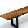 63inches Live Edge Acacia Wood Bench with Black Metal Legs