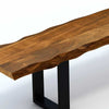 63inches Live Edge Acacia Wood Bench with Black Metal Legs