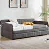 Twin Daybed With Trundle CharcoalGray Uphol stered Finish-3