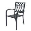 5-Piece Round Patio Dining Set with 47-Inch Wood-Grain Slat Table and