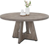47-Inch Round Wood Farmhouse Dining Table, Grey