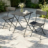 3-Piece Folding PE Rattan Bistro Set, Black Wicker