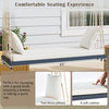 Acacia Wood Porch Swing Chair, Gray, with Cushioned Seat for Patio