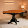 Wooden Oval Kitchen Table Black Finish With Cherry Top-0