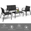 4-Piece Patio Conversation Set with Glass-Top Table