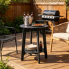 2-Tier Eucalyptus Wood Outdoor Side Table, Black