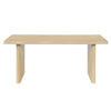Scalloped Oak Veneer Dining Table with Ribbed Legs, 68.75"