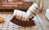 Grey Upholstered Glider Rocking Chair with Solid Wood Frame