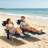 Folding Sun Lounger Set of 2, Dark Blue