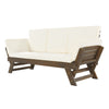 Adjustable Wood Daybed Sofa — Beige