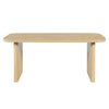 Natural Oak Veneer Dining Table with Ribbed Legs, 68 in