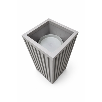 Grove Square Column Planter — Grey Brown