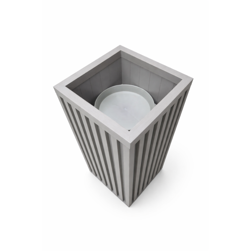 Grove Square Column Planter — Grey Brown