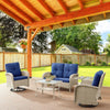 Patio Wicker Swivel Rocker Chairs Set of 2 with Side Table