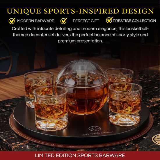 Basketball Decanter Set Premium Barware Gift Elegant Drinkware Collection-2
