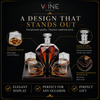 Diamond Decanter Set with Mahogany Base and Whiskey Glasses