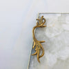 White Agate Serving Tray with Brass Handles