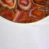 Red Agate Serving Tray With Brass Handles | Circular