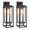 18-Inch Satin Black Outdoor Wall Lantern