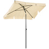 Rectangular Tilting Patio Parasol — 2×1.3m, Beige
