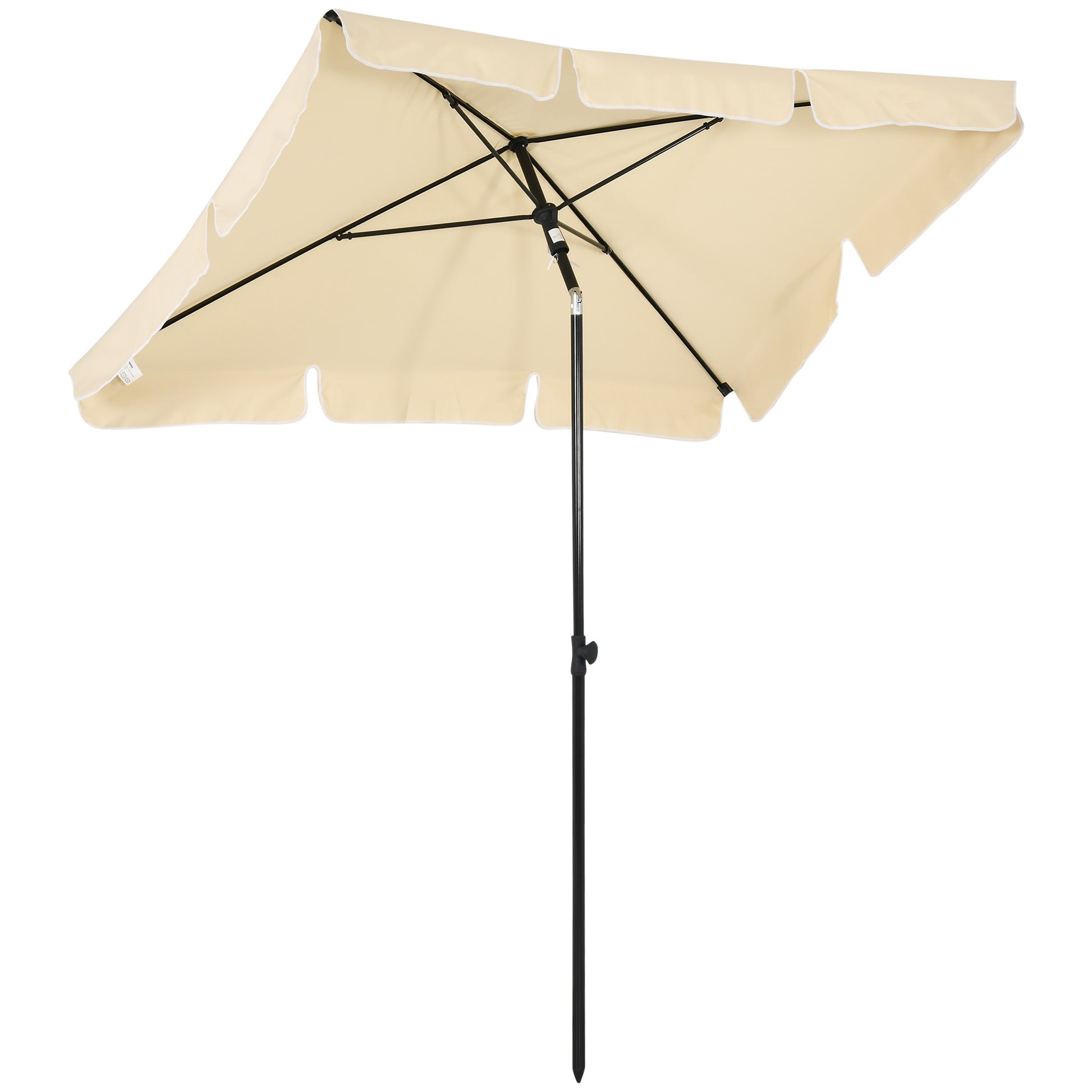 Rectangular Tilting Patio Parasol — 2×1.3m, Beige