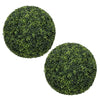 18.5" Artificial Topiary Boxwood Balls, Dark Green Faux Plant Decor