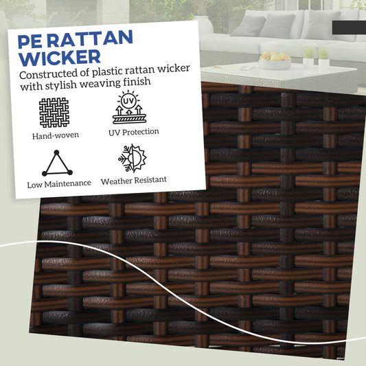 2 Piece Wicker Outdoor Ottomans With Cushions